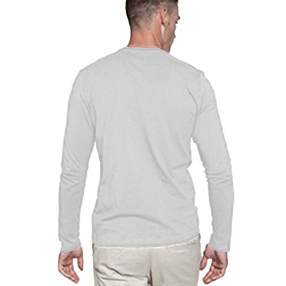 Kariban Mens Slim Fit Long Sleeve Crew Neck / White - Picture 2 of 2